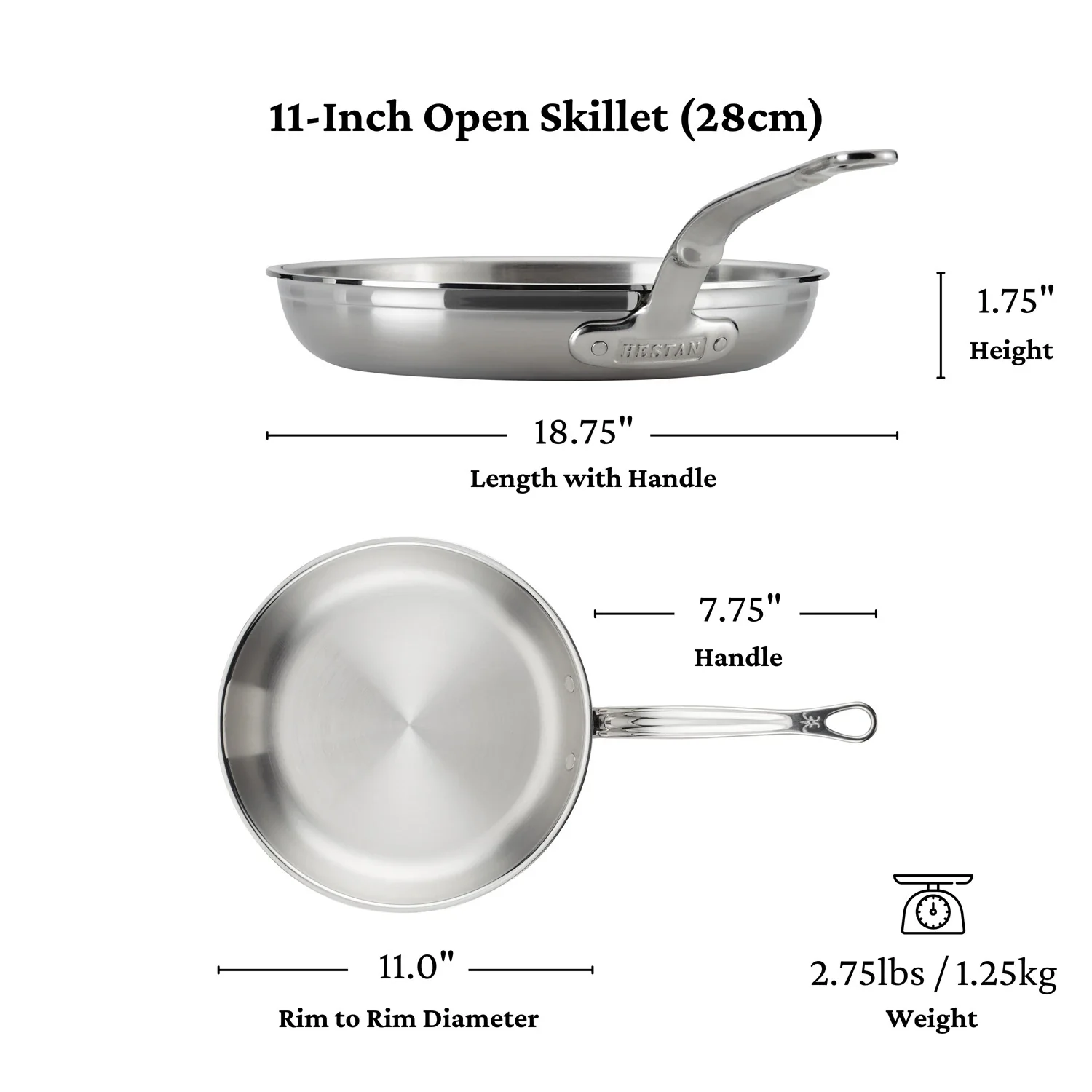 ProBond® Forged™ Brushed Clad Stainless Steel Skillet, 11 Inch view 4