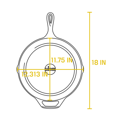 12 Inch Seasoned Cast Iron Skillet view 3