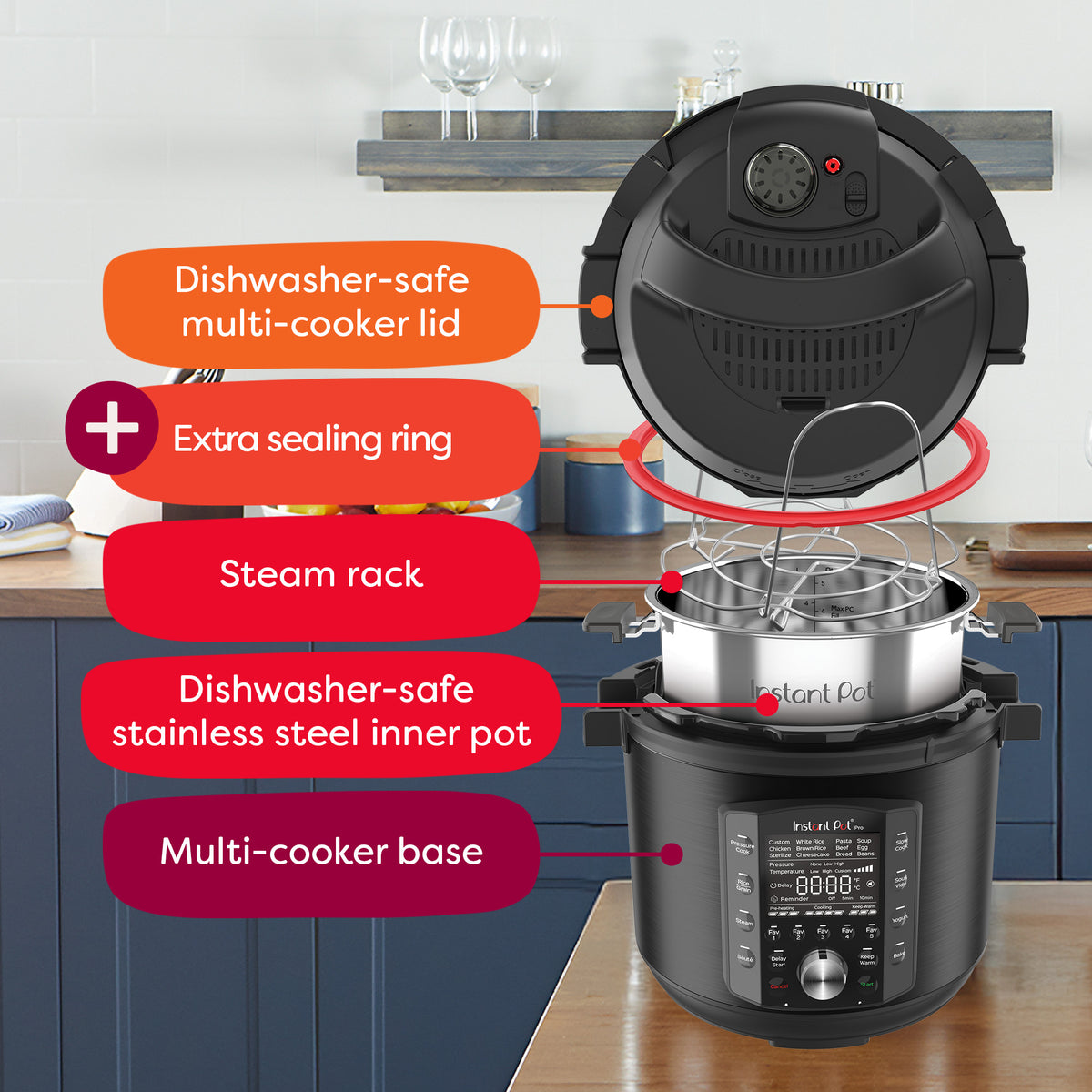 Pro™ 8QT Multi-Use Pressure Cooker view 4