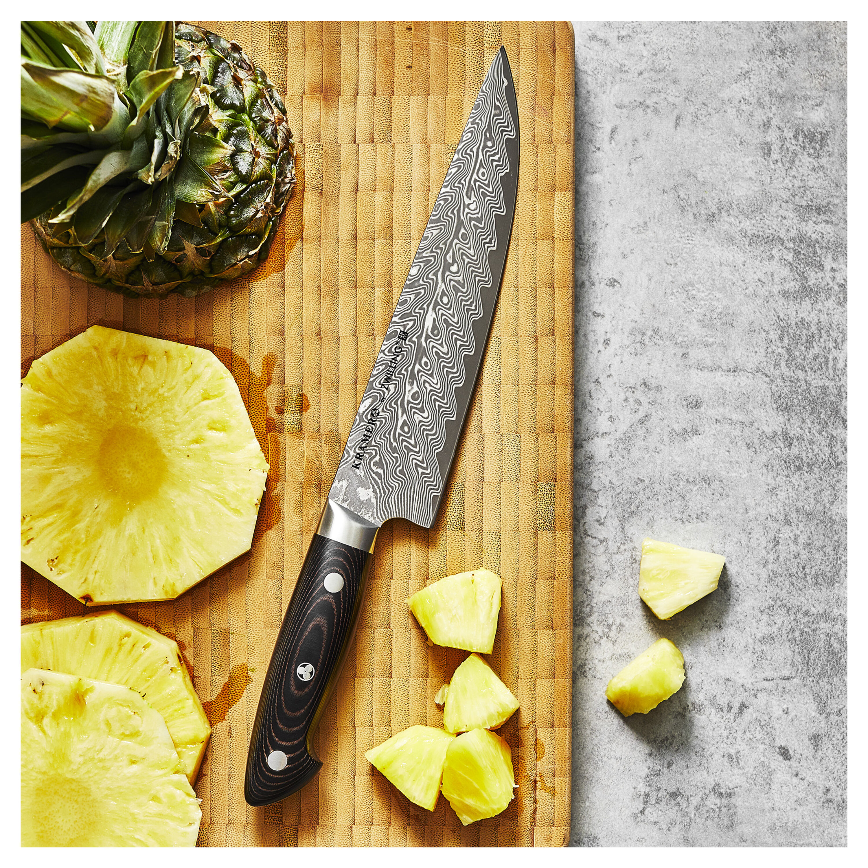 EUROLINE Stainless Damascus Collection 8-inch Narrow Chef's Knife view 5