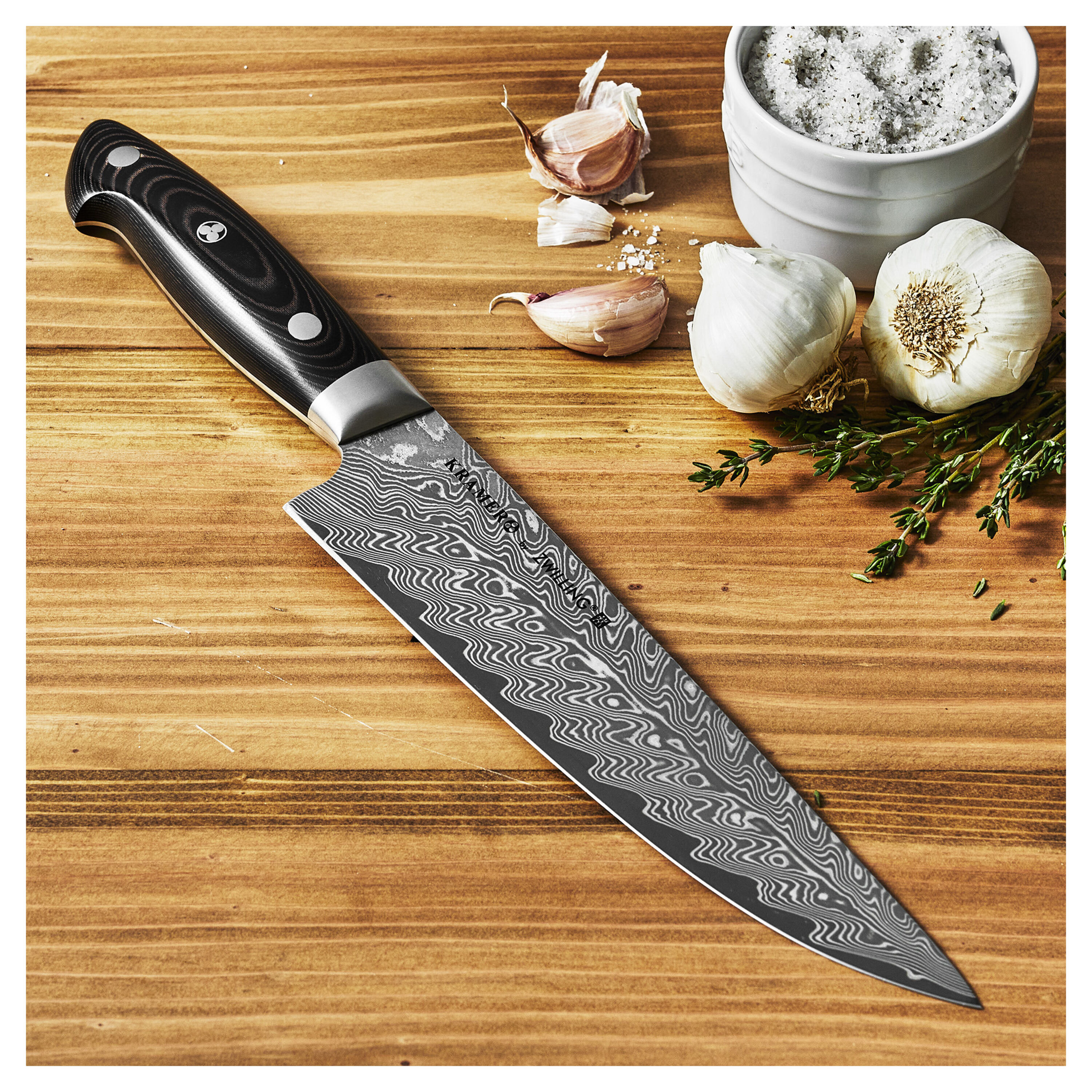 EUROLINE Stainless Damascus Collection 8-inch Narrow Chef's Knife view 4
