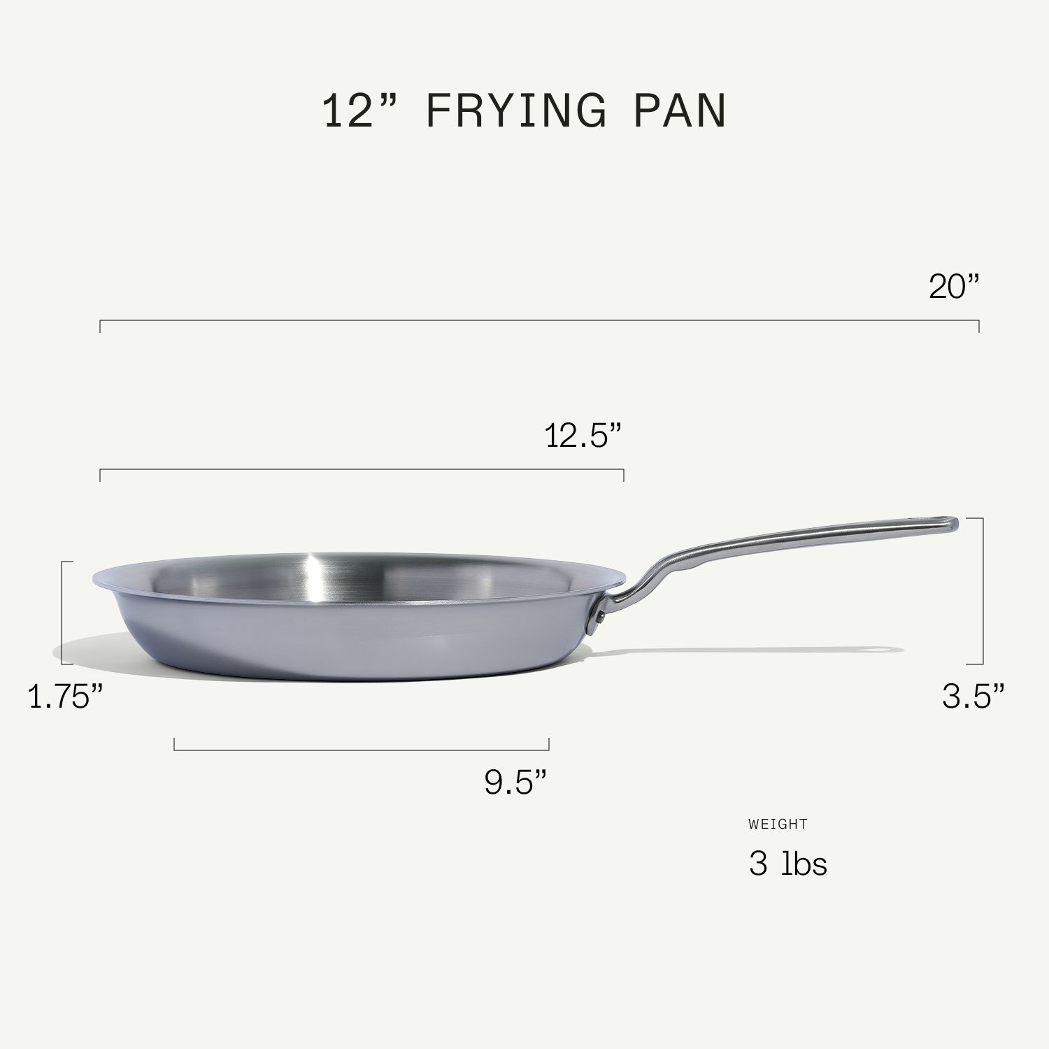 Stainless Clad Frying Pan, 12 Inch view 4